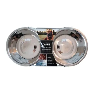 Dubbel Matskål Hund 2×1,8L – Rostfri Double Diner