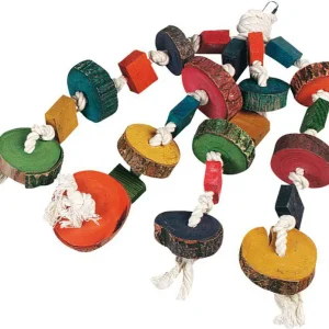Fågelleksak Papegoj Hanger W/beads 4 Ropes55X14CM