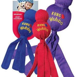 KONG Wubba hundleksak 27.5 cm 9 cm 6 cm kast drag pip aktivering Kong
