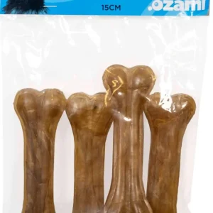 Tuggrulle 15 cm 4-Pack Råhud Lugn Tuggstimulans Hund