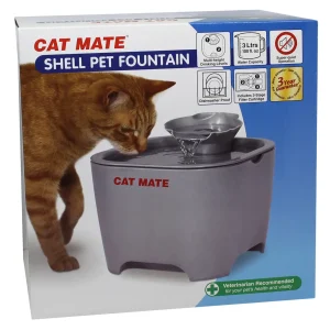 Vattenfontän 3L med Filter för Katt och Hund Grå Cat Mat